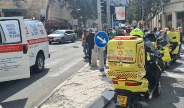 זירת האירוע. רחוב שבתאי לוי פינת הנביאים (צילום: מושיקו אמסלם, תיעוד מבצעי מד"א)