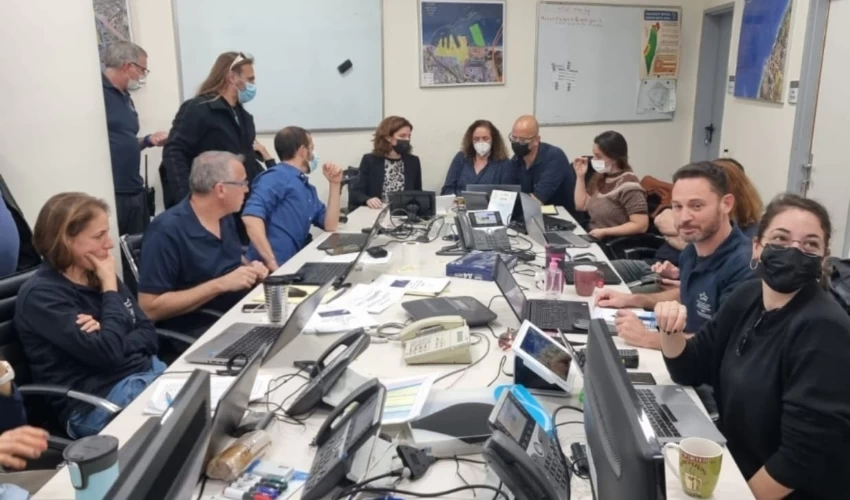 חדר המצב שנפתח בחיפה (צילום: המשרד להגנת הסביבה)