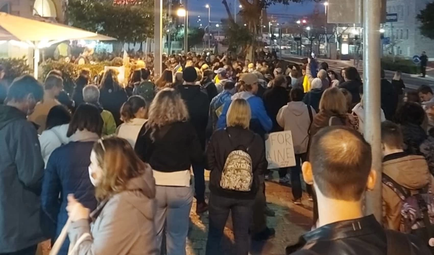 צעדת תמיכה באוקראינה בחיפה (צילום: רנטה אדמסקי)