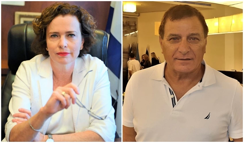 שמשון עידו ועינת קליש רותם (צילומים: בועז כהן; ראובן כהן, דוברות עיריית חיפה)