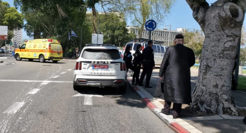 זירת האירוע בגן הזיכרון (צילום: תיעוד מבצעי מד"א)