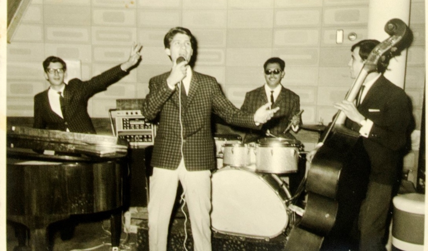 להקת "אמני השמיים", מלון דן כרמל בחיפה, 1967-1965 (צילום: אוסף משפחת ברנד, מוזיאון העיר חיפה)