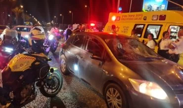 פצוע אנוש בתאונה ליד סמי עופר (צילום: תיעוד מבצעי מד"א)