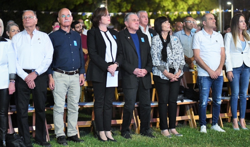 העצרת העירונית של יום הזיכרון לחללי מערכות ישראל ונפגעי פעולות האיבה (צילום: ראובן כהן, דוברות עיריית חיפה)