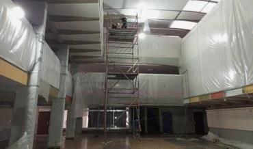 העבודות להסרת האזבסט בליאו באק (צילום: חברת שקמונה)