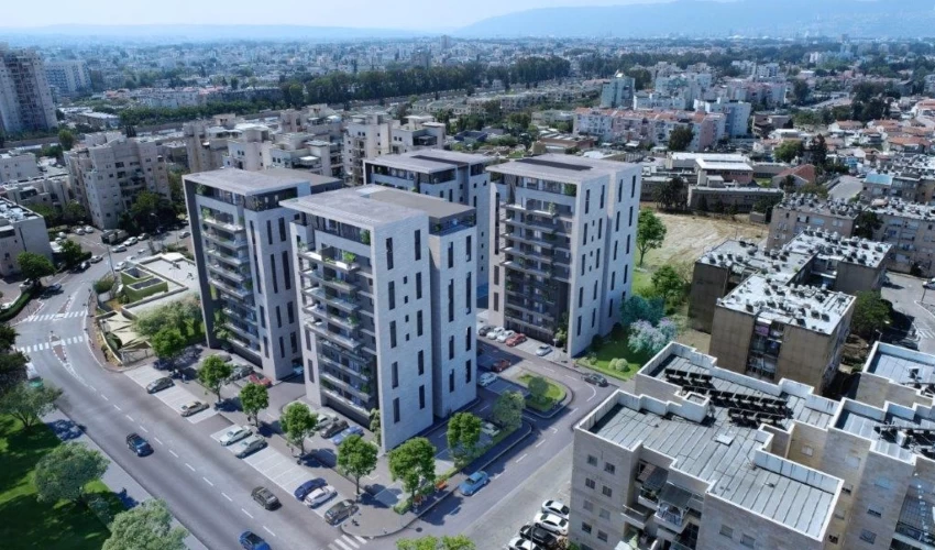 פרויקט התחדשות עירונית ברחוב אריה לוין בקרית שמואל (הדמיה: גיורא גור ושות' אדריכלים בע"מ)