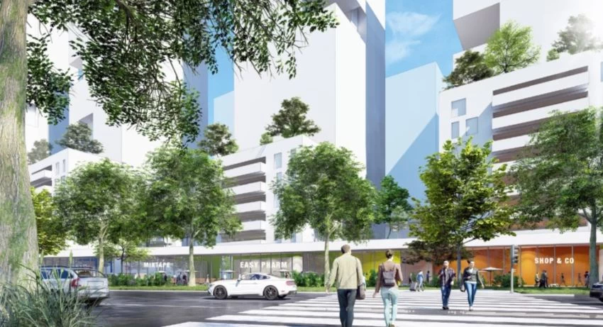 מבט משדרות טוביה. מתחם גלבוע בן צבי | הדמיה: גבי שוורץ, שוורץ בסנוסוף אדריכלים