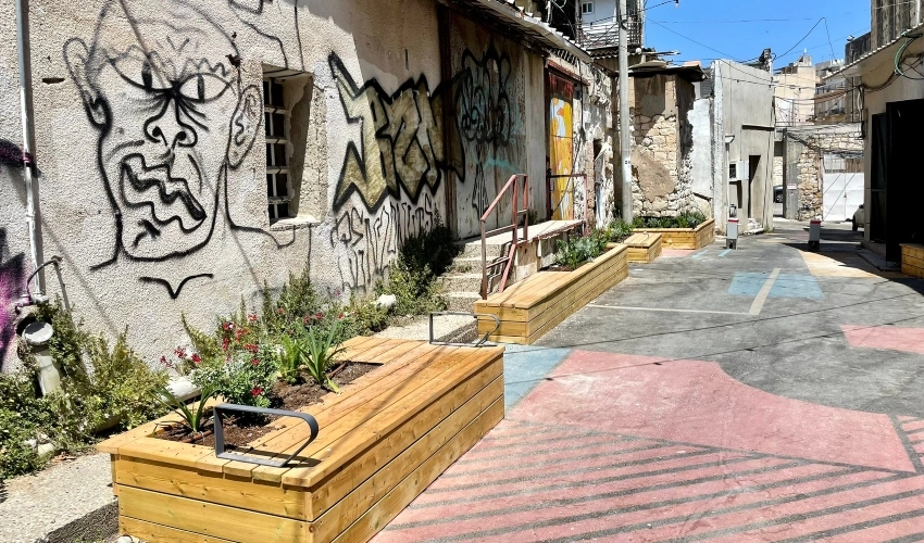 סמטת אל-מרין (צילום: ראובן כהן, דוברות עיריית חיפה)