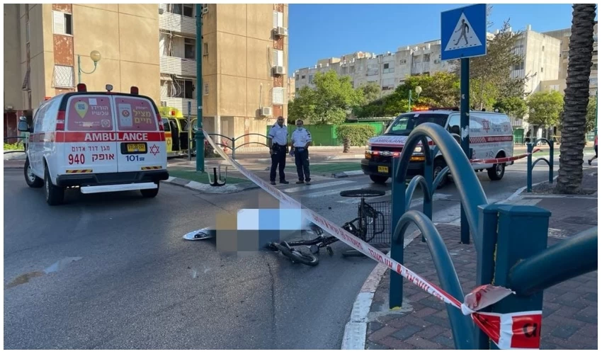 זירת התאונה הקטלנית בקרית ים (צילום: תיעוד מבצעי מד"א)