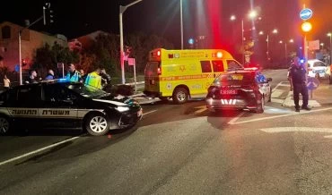 הולך רגל כבן 70 נהרג בתאונה בשדרות אבא חושי (צילום: תיעוד מבצעי מד"א)