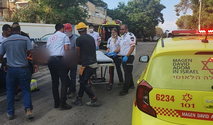 זירת התאונה (צילום: יהודה קרויזר, תיעוד מבצעי מד"א)