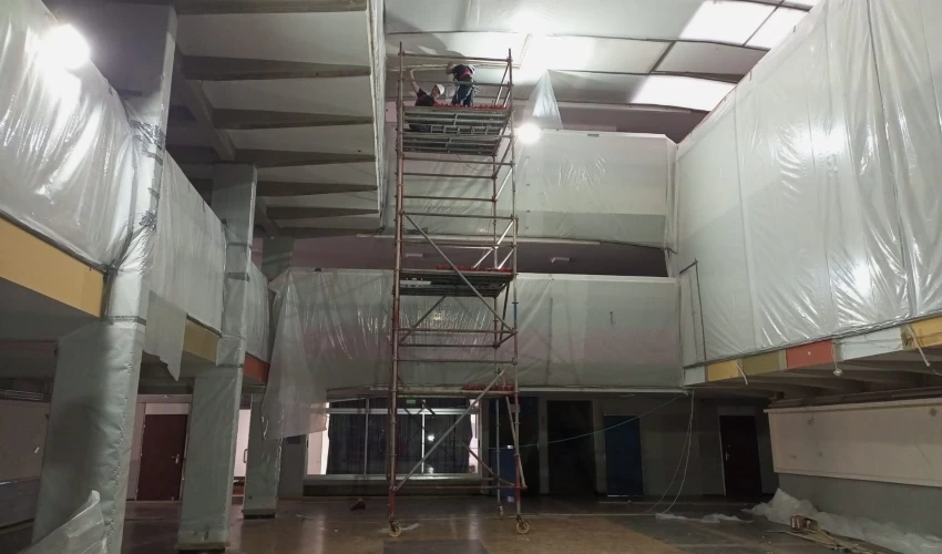 העבודות להסרת האסבסט בליאו באק (צילום: חברת שקמונה)