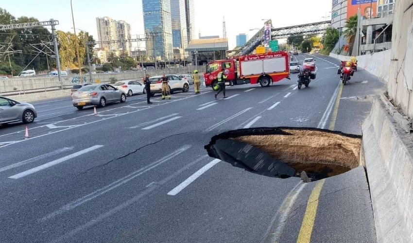 הבולען באיילון (צילום: שימוש לפי סעיף 27א לחוק זכויות היוצרים)