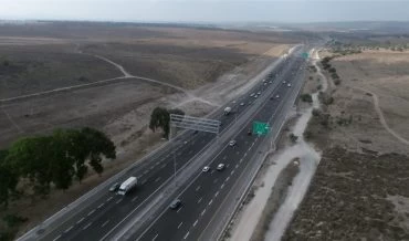 כביש 6 בקטע שבין עין תות ליוקנעם (צילום רחפן: נועם מרדו)