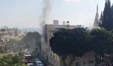 שריפה בגן ילדים ברחוב גאולה בחיפה (צילום: דוברות כבאות והצלה חוף)