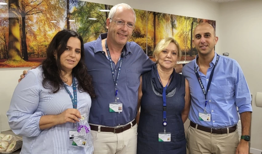 לימור דיסני בטקס קבלת המינוי עם ד"ר אבי גולדברג, עוז יאיר והדס בן שלמה (צילום: אלי דדון)