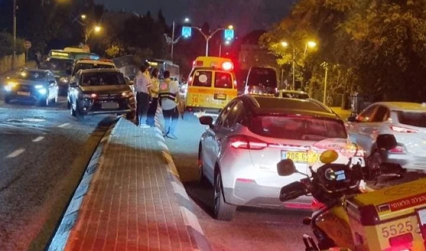 זירת התאונה בכביש יעקב דורי (צילום: תיעוד מבצעי מד"א)