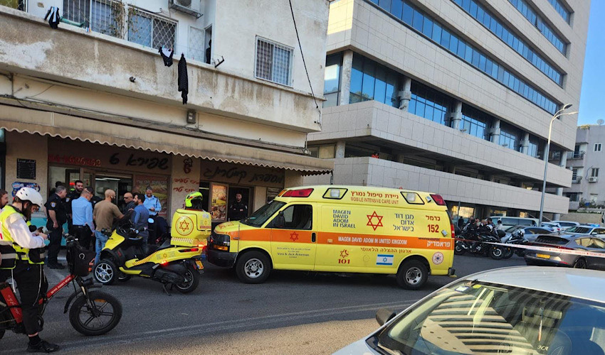 זירת האירוע ברחוב שפירא (צילום: תיעוד מבצעי מד"א)
