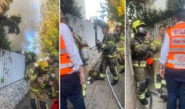 השריפה ברחוב חנקין (צילום: דוברות שירותי הכבאות וההצלה)